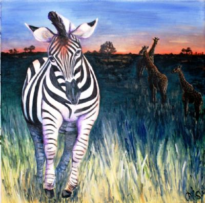Lbende zebra (SOLGT)